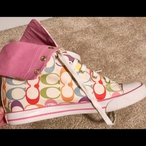 LIKE NEW! Coach Multicolor High Top Sneakers